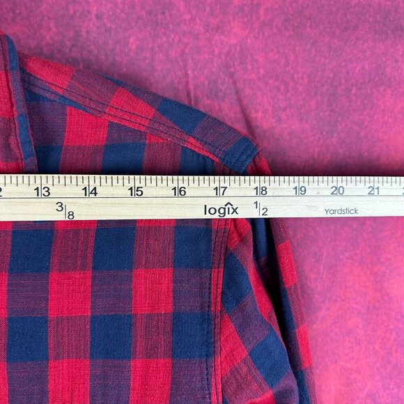 ORIGINALS BY JACK & JONES MEN'S FLANEL LONG SLEEVE PLAID SHIRT RED & BLACK "S" - Picture 11 of 14